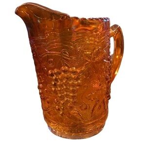 Vintage Imperial Glass Marigold Grape Pattern Pitcher